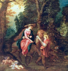 La fuite en Égypte (panneau) (détail)